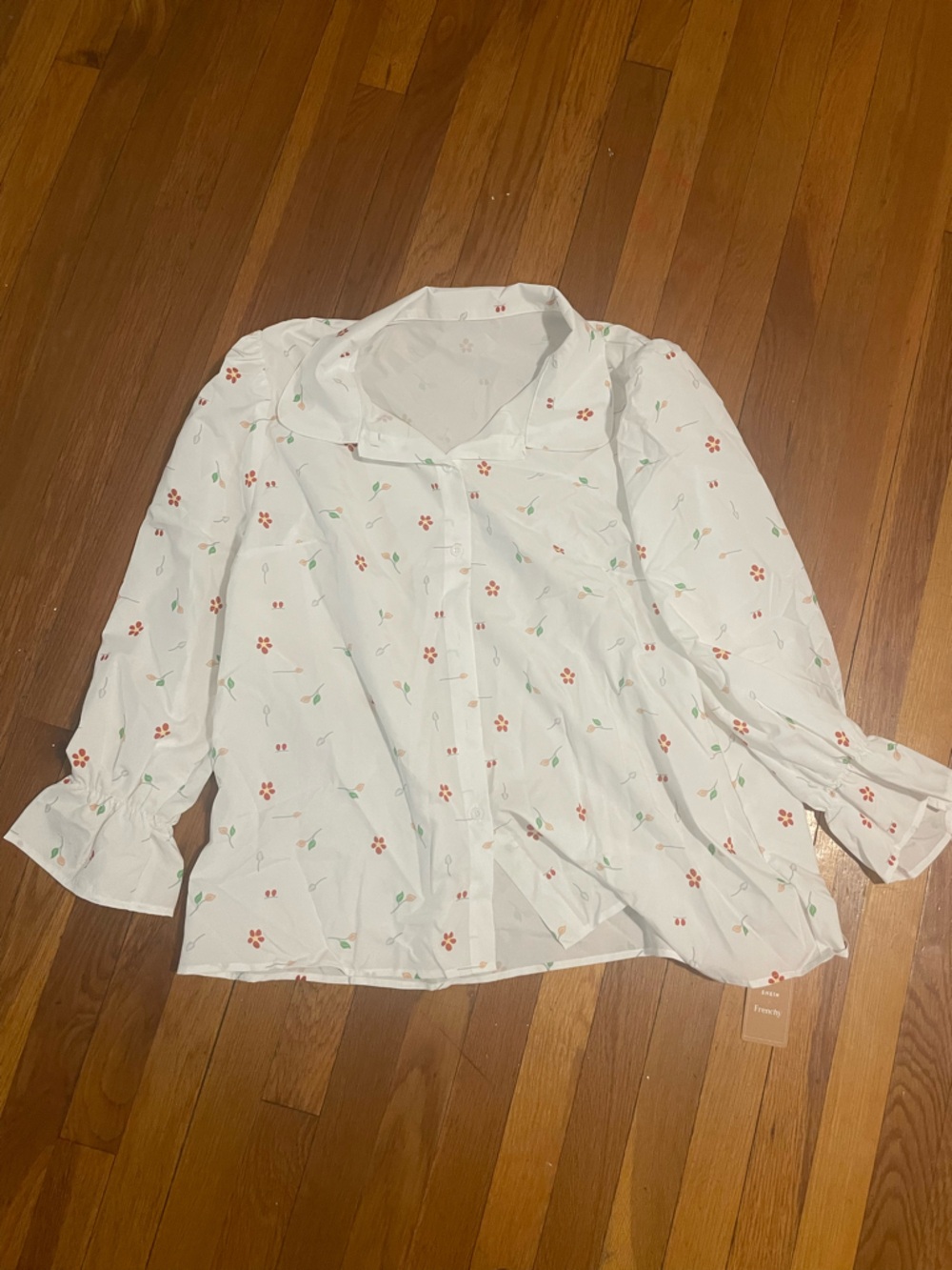 SHEIN Frenchy 3XL White Floral Blouse | NWT Cottagecore Top